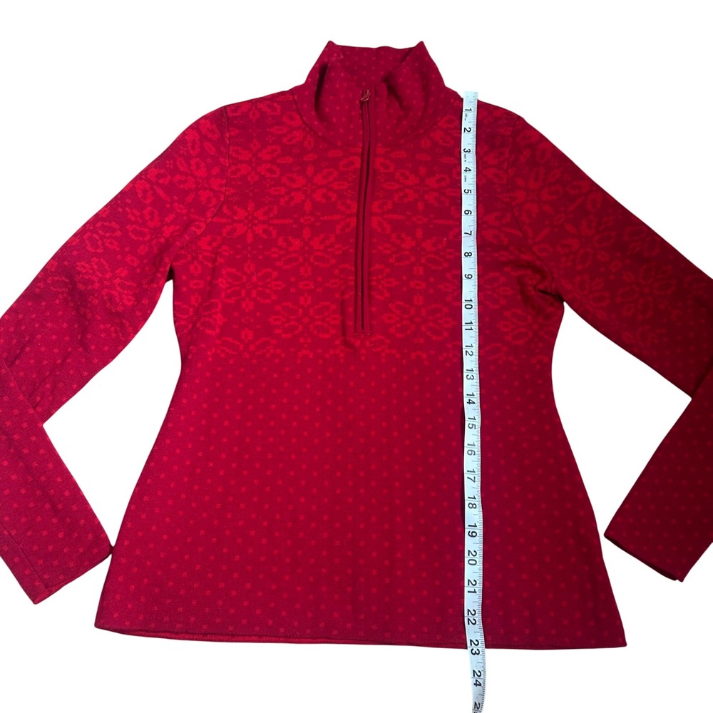 Icelandic Design Sweater Merino Wool Nordic Fair Isle Quarter Zip PM FLAWS - Picture 5 of 8
